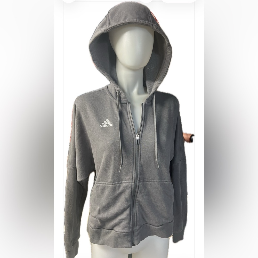 Adidas Women's Full-Zip Gray Hoodie
